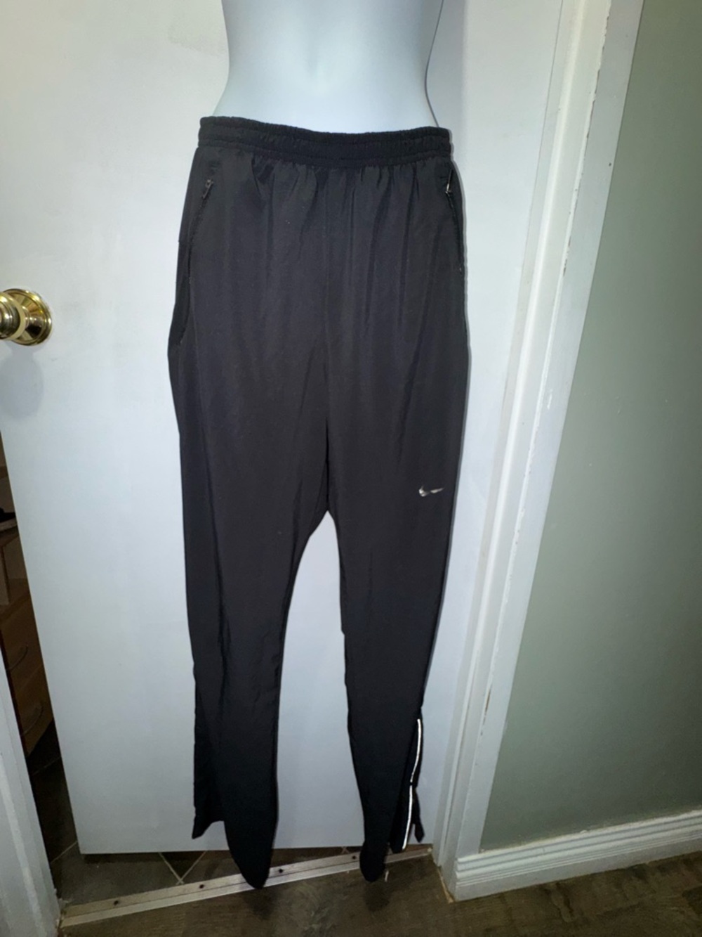 Nike Black Men's Slim Track Joggers with Zip Ankles